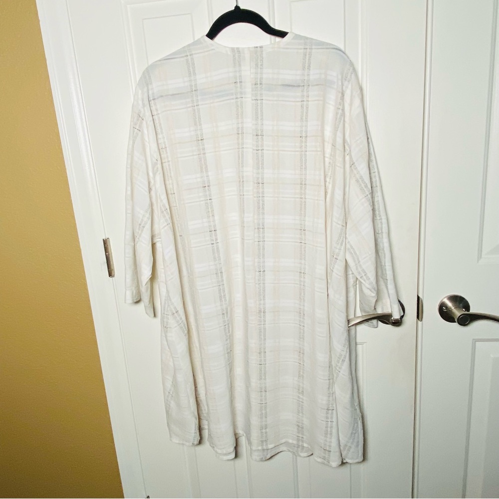 Lida Caputo Y2K Vintage Linen Blend Top Swim Cover Up Women's Plus size 2X - Picture 2 of 9